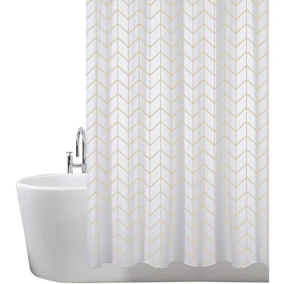 NIB Shower Curtain Mold- Mildew Resistant 71 x 71 Herringbone pattern - Picture 6 of 6